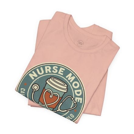 Nurse Mode Bella Canvas 3001 T-Shirt – Caffeine, Scrubs, Heart of Gold Retro Nurse Tee - Image 10