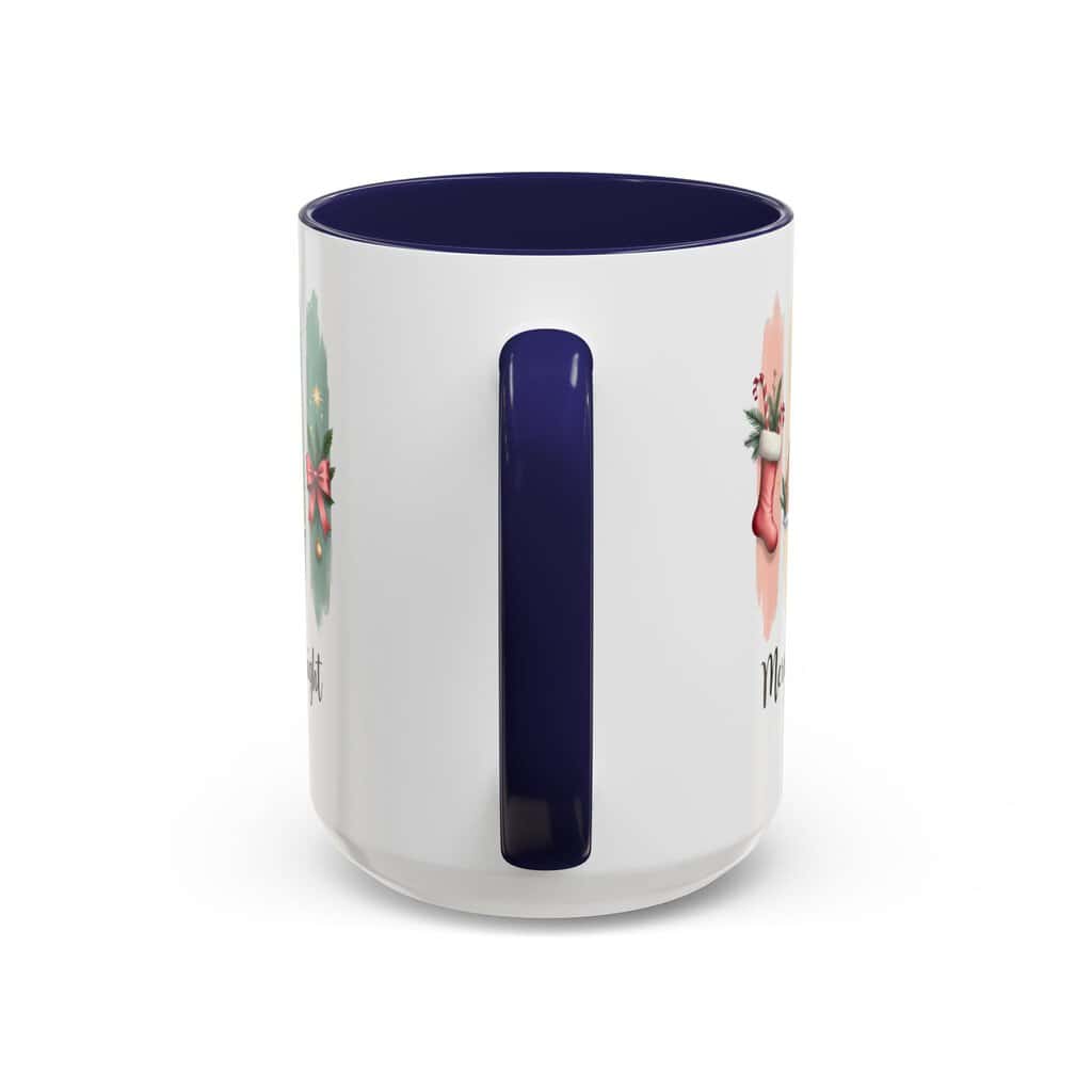 Merry & Bright 15oz Coffee Mug – Pastel Christmas Stocking, Gingerbread & Cocoa Holiday Cup - Image 11