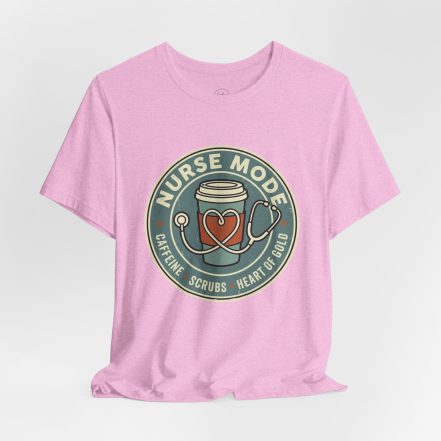 Nurse Mode Bella Canvas 3001 T-Shirt – Caffeine, Scrubs, Heart of Gold Retro Nurse Tee - Image 47