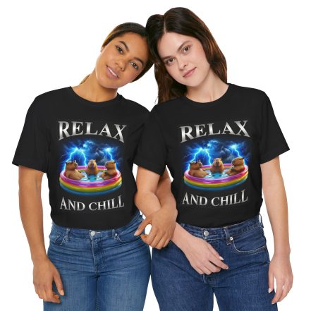 Relax and Chill Tee — Capybara Pool Party Graphic Bootleg Style T‑Shirt - Image 6