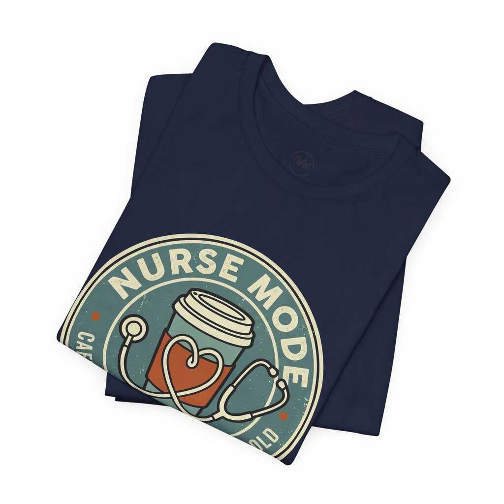 Nurse Mode Bella Canvas 3001 T-Shirt – Caffeine, Scrubs, Heart of Gold Retro Nurse Tee - Image 34