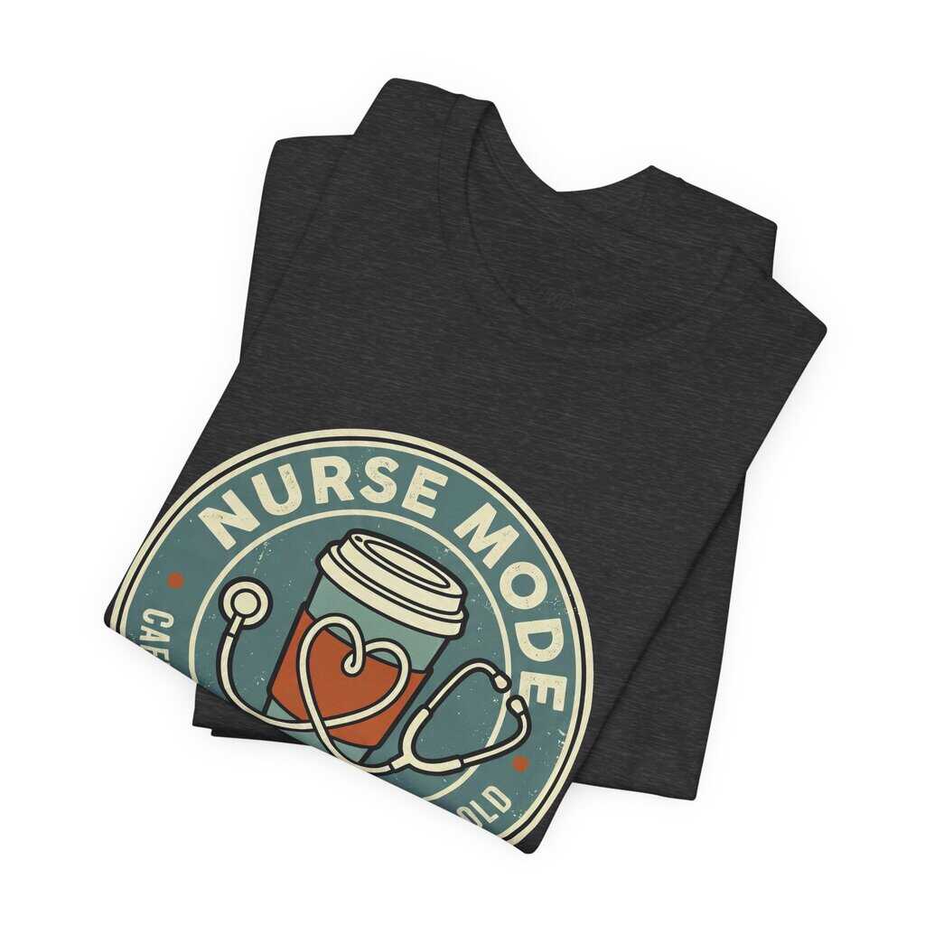 Nurse Mode Bella Canvas 3001 T-Shirt – Caffeine, Scrubs, Heart of Gold Retro Nurse Tee - Image 28
