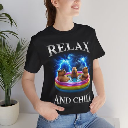 Relax and Chill Tee — Capybara Pool Party Graphic Bootleg Style T‑Shirt - Image 5
