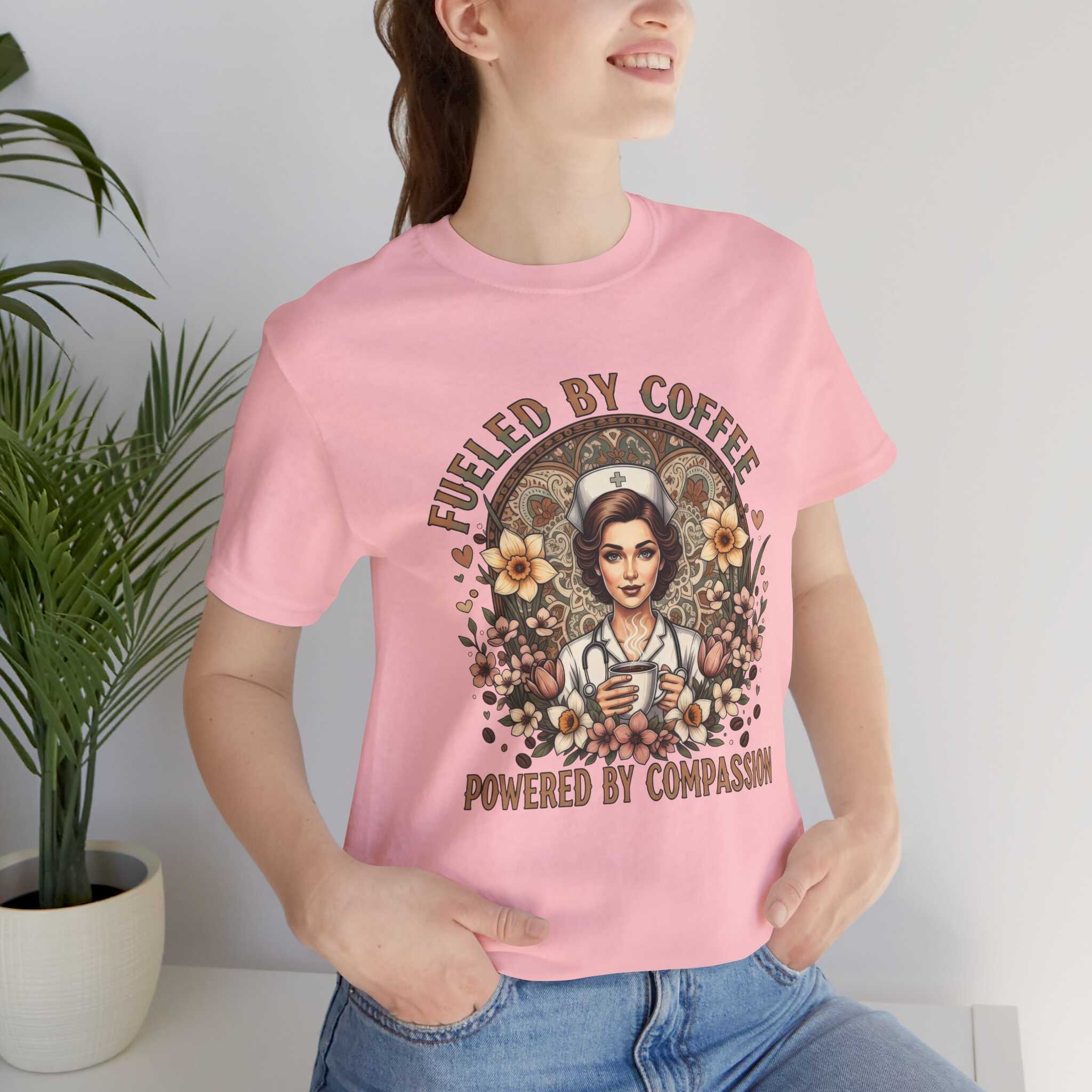 Coffee Nurse Tee — "Fueled by Coffee, Powered by Compassion" Graphic Shirt - Image 36