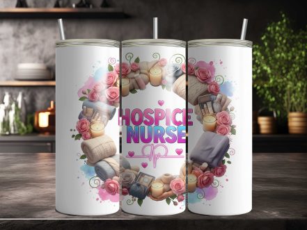 Hospice Nurse 20oz Sublimation Tumbler – Compassion & Comfort Wreath Design for Caring Nurses - Image 3