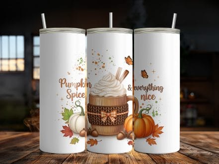 Pumpkin Spice and Everything Nice 20oz Sublimation Tumbler – Cozy Fall Coffee Cup Design - Image 5