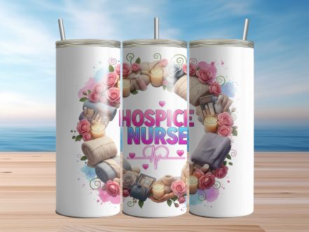 Hospice Nurse 20oz Sublimation Tumbler – Compassion & Comfort Wreath Design for Caring Nurses - Image 4