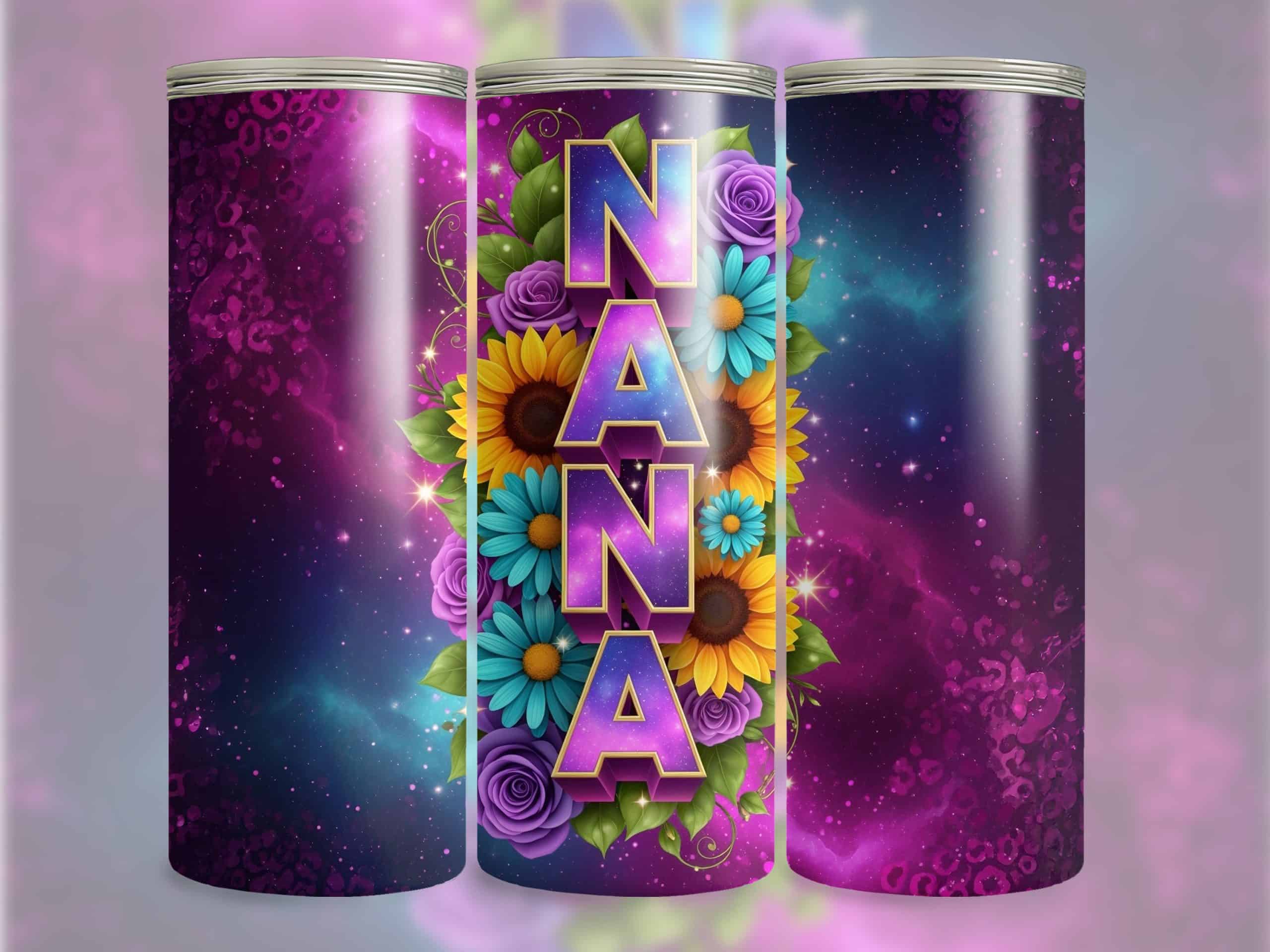 Floral Nana 20 Oz Tumbler