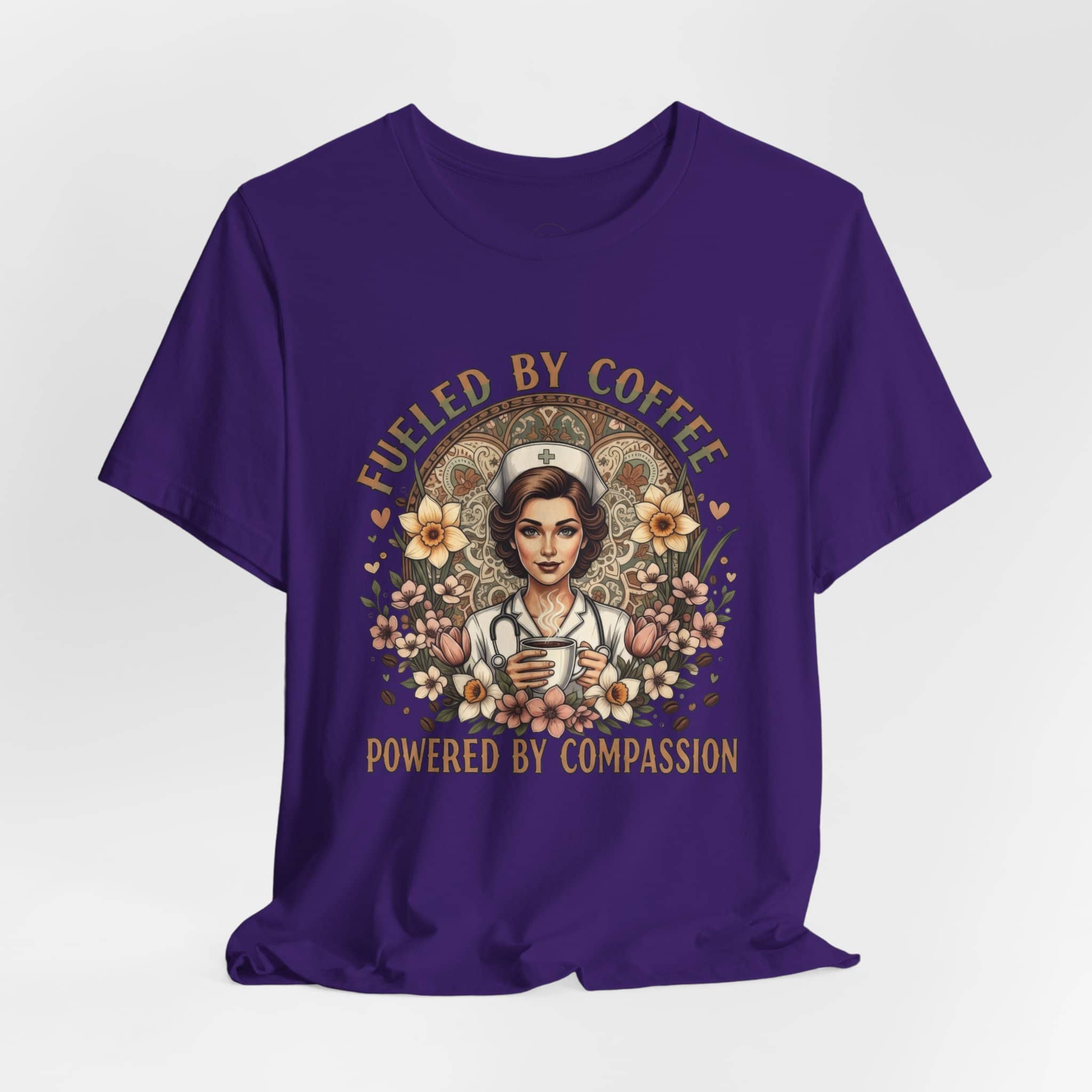 Coffee Nurse Tee — "Fueled by Coffee, Powered by Compassion" Graphic Shirt - Image 30