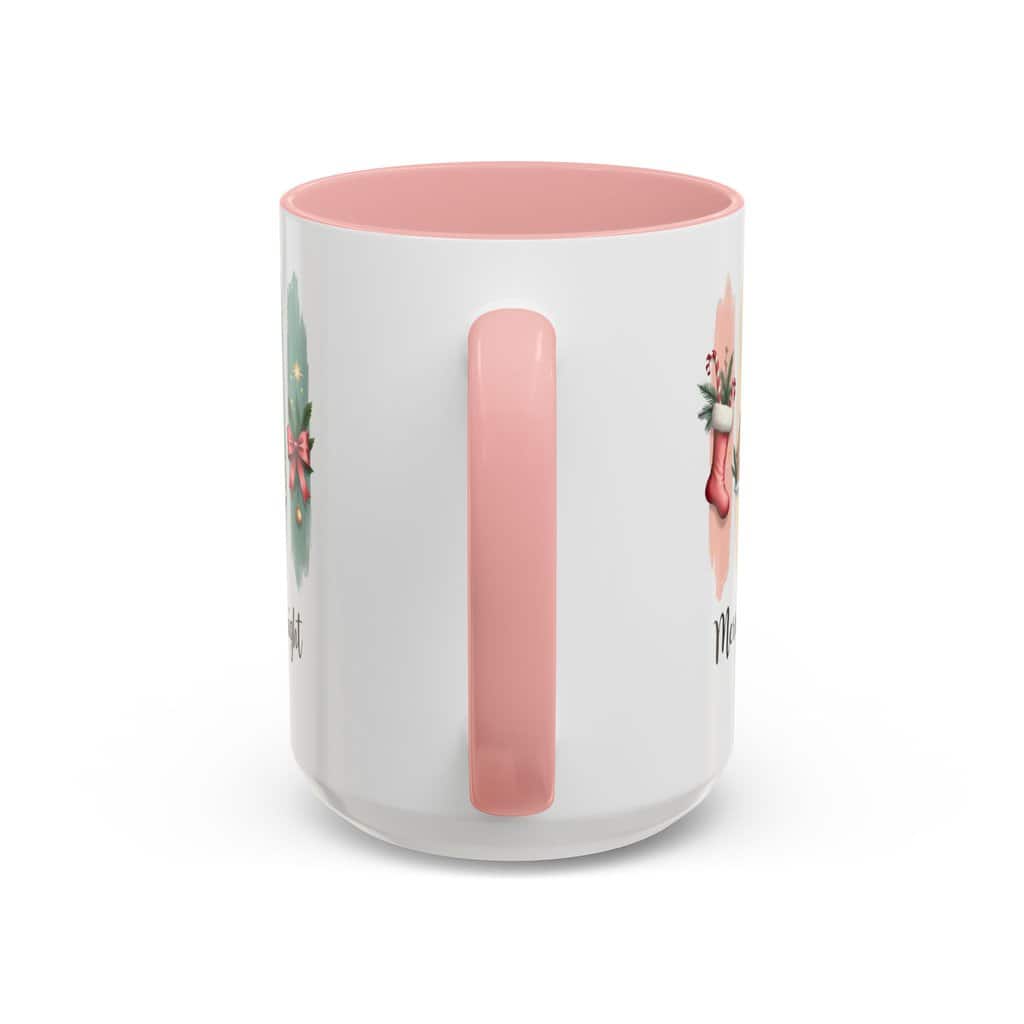 Merry & Bright 15oz Coffee Mug – Pastel Christmas Stocking, Gingerbread & Cocoa Holiday Cup - Image 15