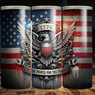 1776 By The People For The People American Patriotic 20 Oz Tumbler