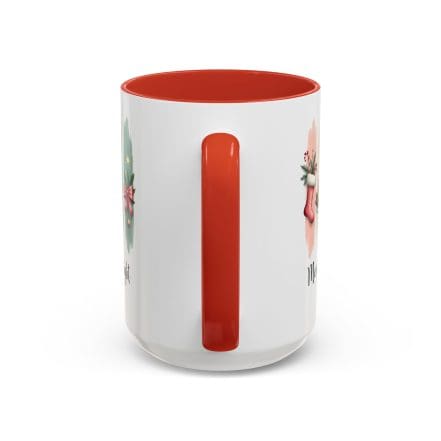 Merry & Bright 15oz Coffee Mug – Pastel Christmas Stocking, Gingerbread & Cocoa Holiday Cup - Image 4