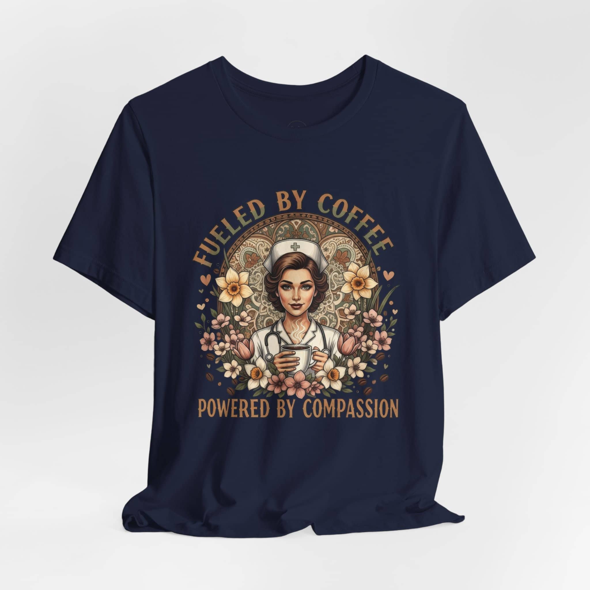 Coffee Nurse Tee — "Fueled by Coffee, Powered by Compassion" Graphic Shirt - Image 20