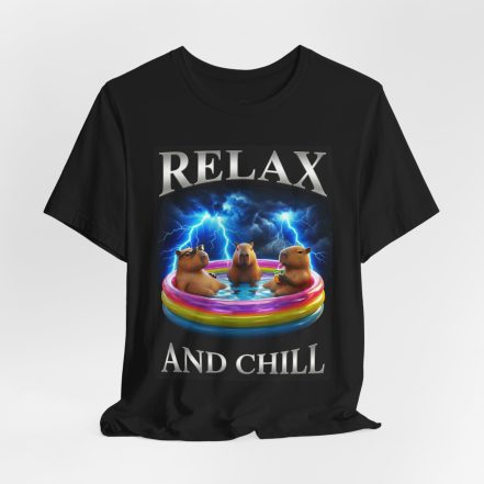 Relax and Chill Tee — Capybara Pool Party Graphic Bootleg Style T‑Shirt