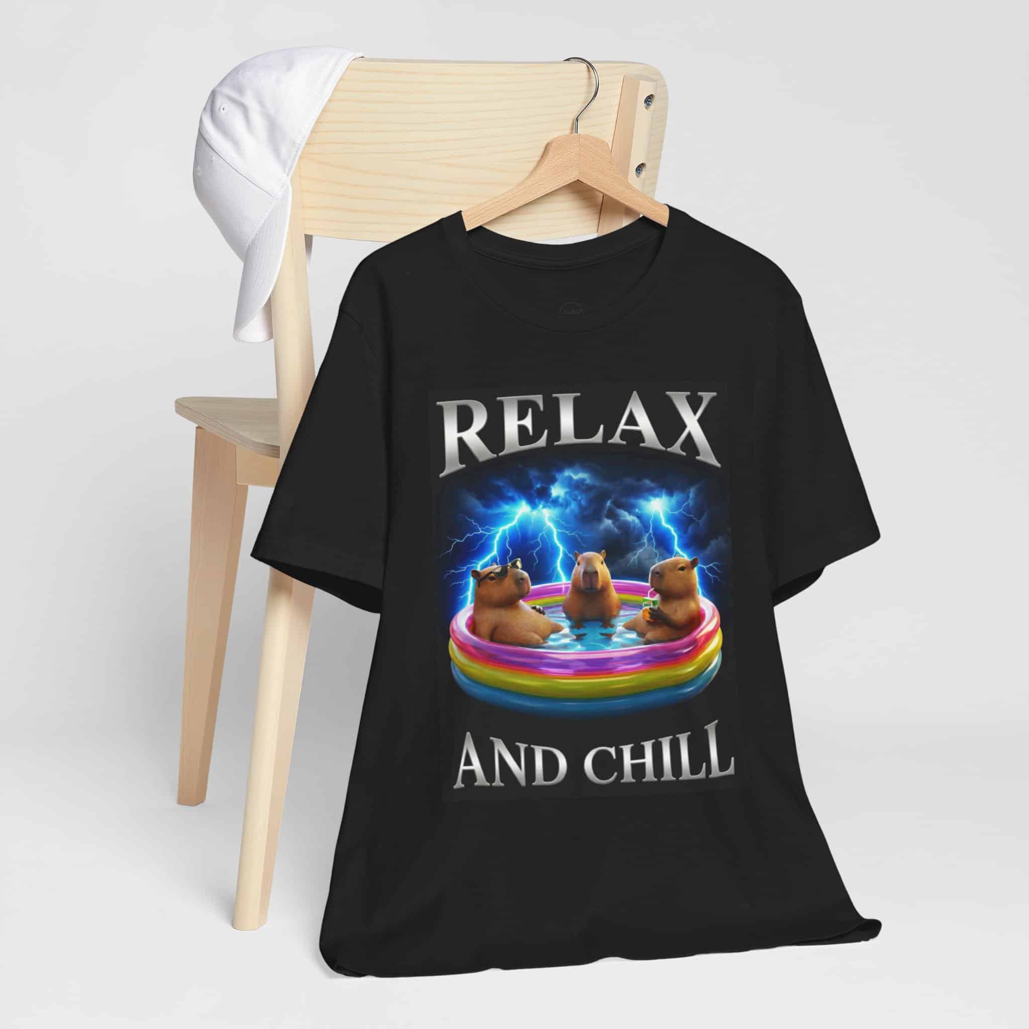 Relax and Chill Tee — Capybara Pool Party Graphic Bootleg Style T‑Shirt - Image 7