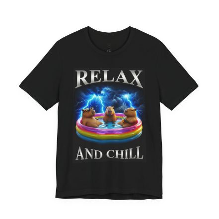 Relax and Chill Tee — Capybara Pool Party Graphic Bootleg Style T‑Shirt - Image 2