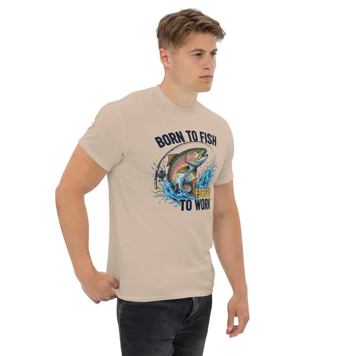 Born To Fish Forced To Work T-Shirt – Funny Fishing Tee for Anglers - Image 12