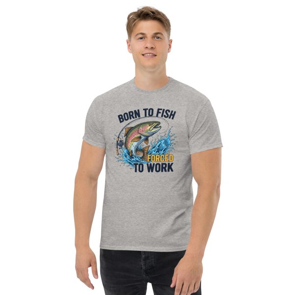 Born To Fish Forced To Work T-Shirt – Funny Fishing Tee for Anglers