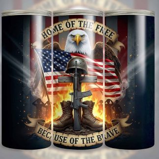 Home of the Free Because of the Brave 20oz Sublimation Tumbler