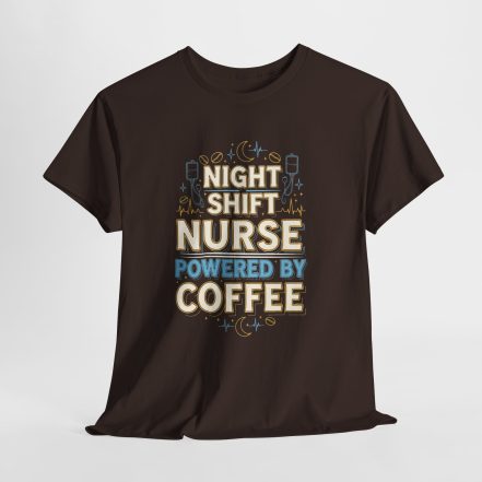 Night Shift Nurse T‑Shirt - Powered by Coffee Graphic Tee - Image 8