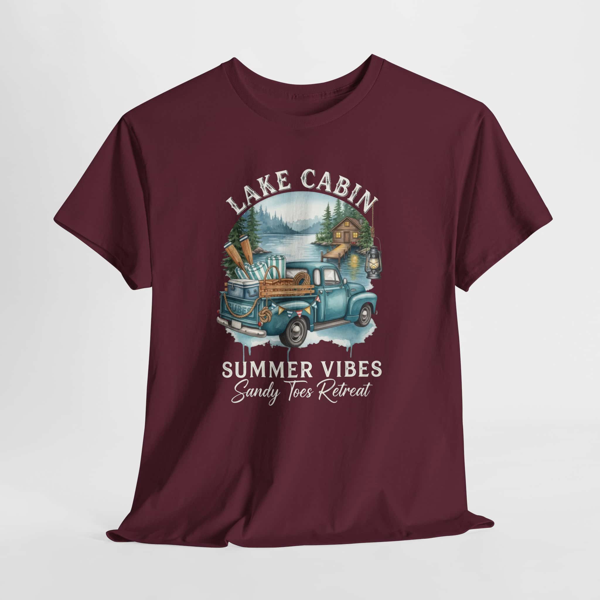 Lake Cabin Summer Vibes Tee — Vintage Truck Lakeside Retreat Shirt - Image 5