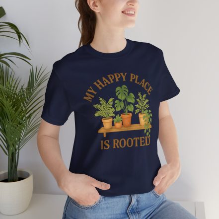 Plant Lover T-Shirt – “My Happy Place Is Rooted” Graphic Tee - Image 31