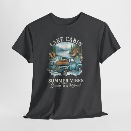 Lake Cabin Summer Vibes Tee — Vintage Truck Lakeside Retreat Shirt - Image 9