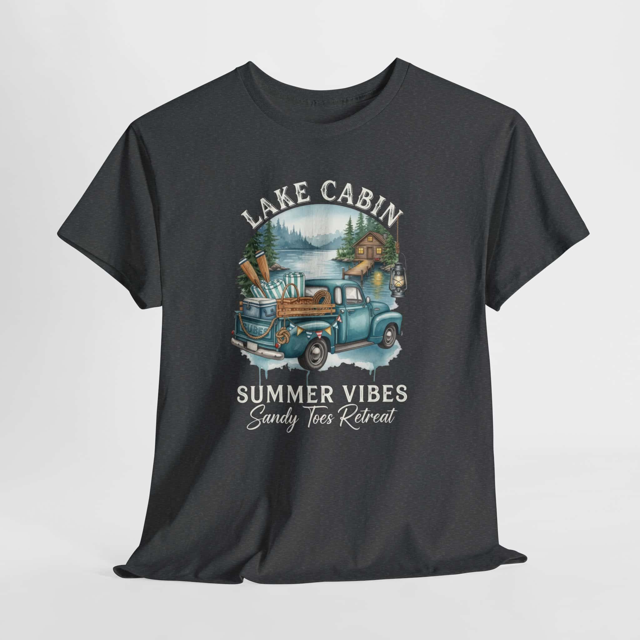 Lake Cabin Summer Vibes Tee — Vintage Truck Lakeside Retreat Shirt - Image 9