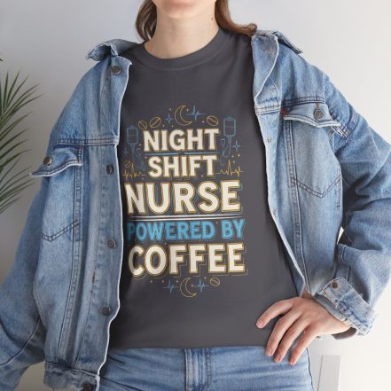 Night Shift Nurse T‑Shirt - Powered by Coffee Graphic Tee - Image 21