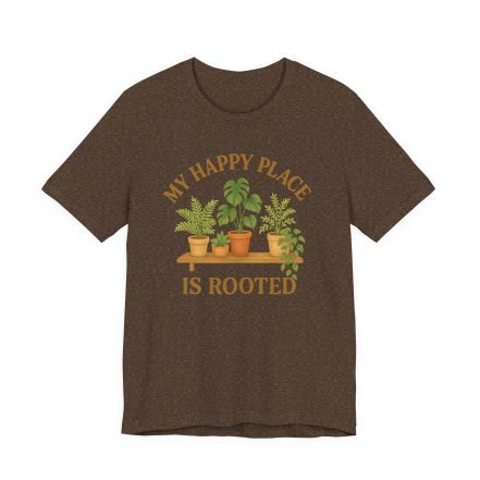 Plant Lover T-Shirt – “My Happy Place Is Rooted” Graphic Tee - Image 17