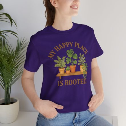 Plant Lover T-Shirt – “My Happy Place Is Rooted” Graphic Tee - Image 36