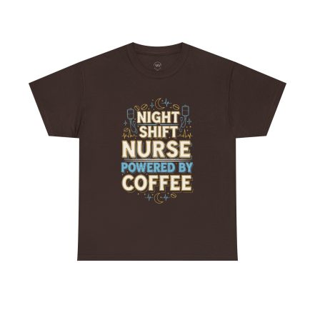 Night Shift Nurse T‑Shirt - Powered by Coffee Graphic Tee - Image 6