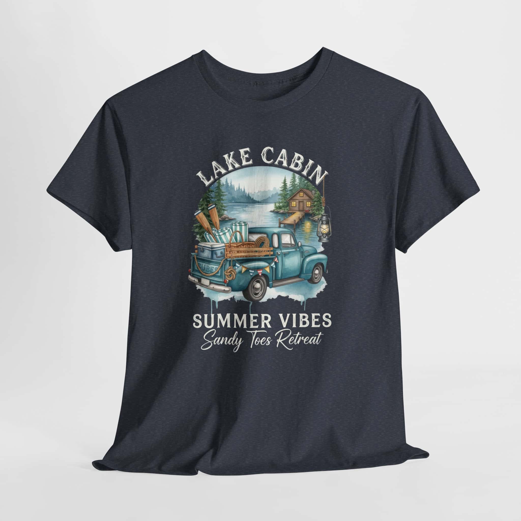 Lake Cabin Summer Vibes Tee — Vintage Truck Lakeside Retreat Shirt - Image 15