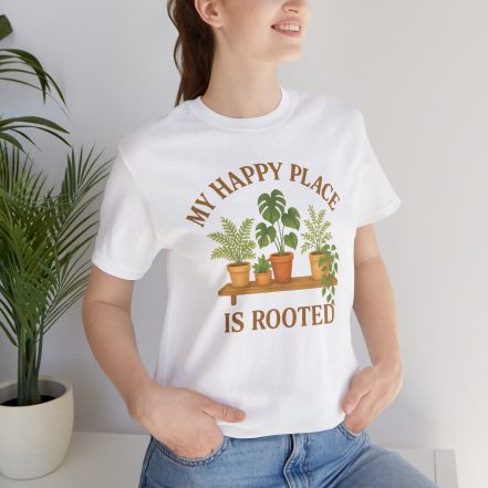 Plant Lover T-Shirt – “My Happy Place Is Rooted” Graphic Tee - Image 10