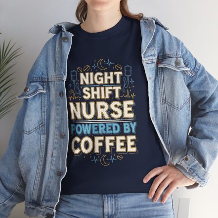 Night Shift Nurse T‑Shirt - Powered by Coffee Graphic Tee - Image 25