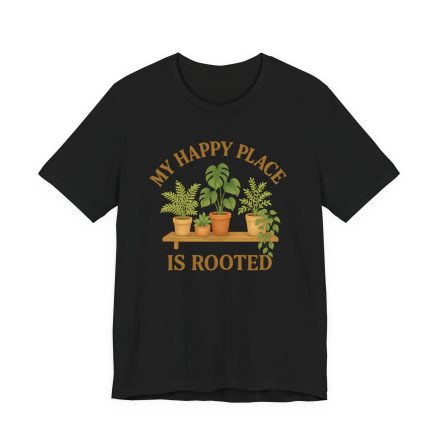 Plant Lover T-Shirt – “My Happy Place Is Rooted” Graphic Tee - Image 2