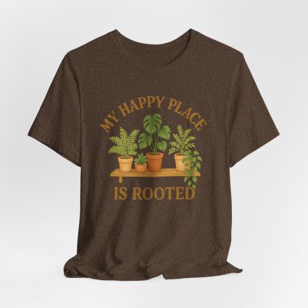 Plant Lover T-Shirt – “My Happy Place Is Rooted” Graphic Tee - Image 20
