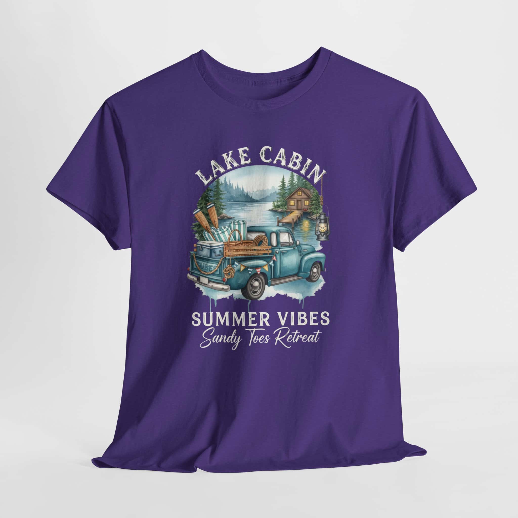 Lake Cabin Summer Vibes Tee — Vintage Truck Lakeside Retreat Shirt - Image 17