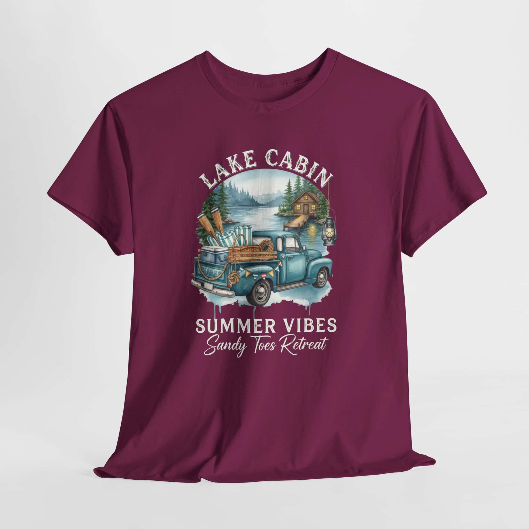 Lake Cabin Summer Vibes Tee — Vintage Truck Lakeside Retreat Shirt - Image 21