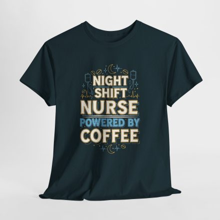 Night Shift Nurse T‑Shirt - Powered by Coffee Graphic Tee - Image 16