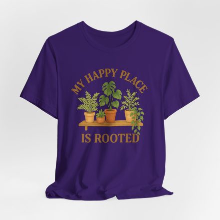 Plant Lover T-Shirt – “My Happy Place Is Rooted” Graphic Tee - Image 35