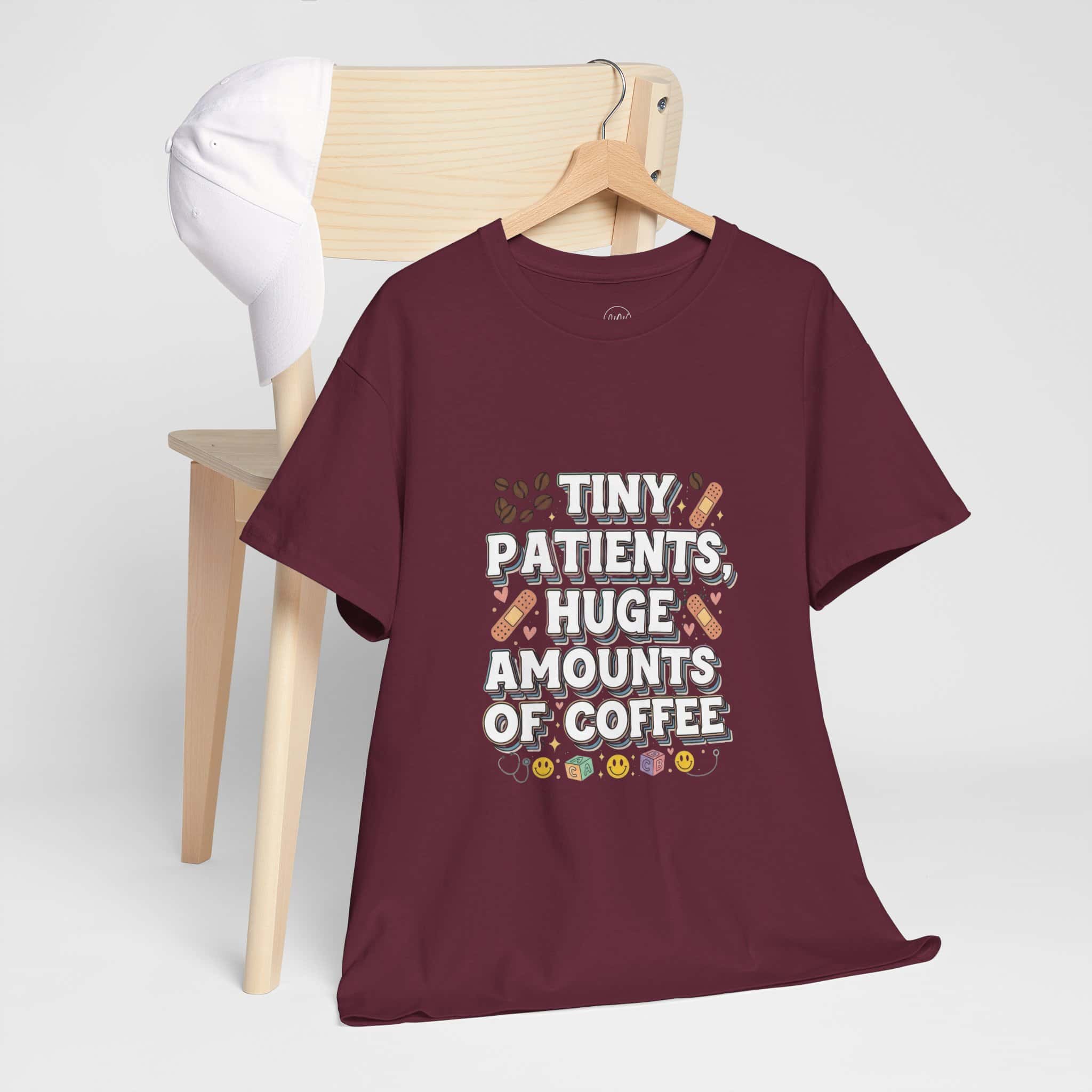 Tiny Patients Huge Amounts of Coffee Pediatric Nurse Tee - Image 8