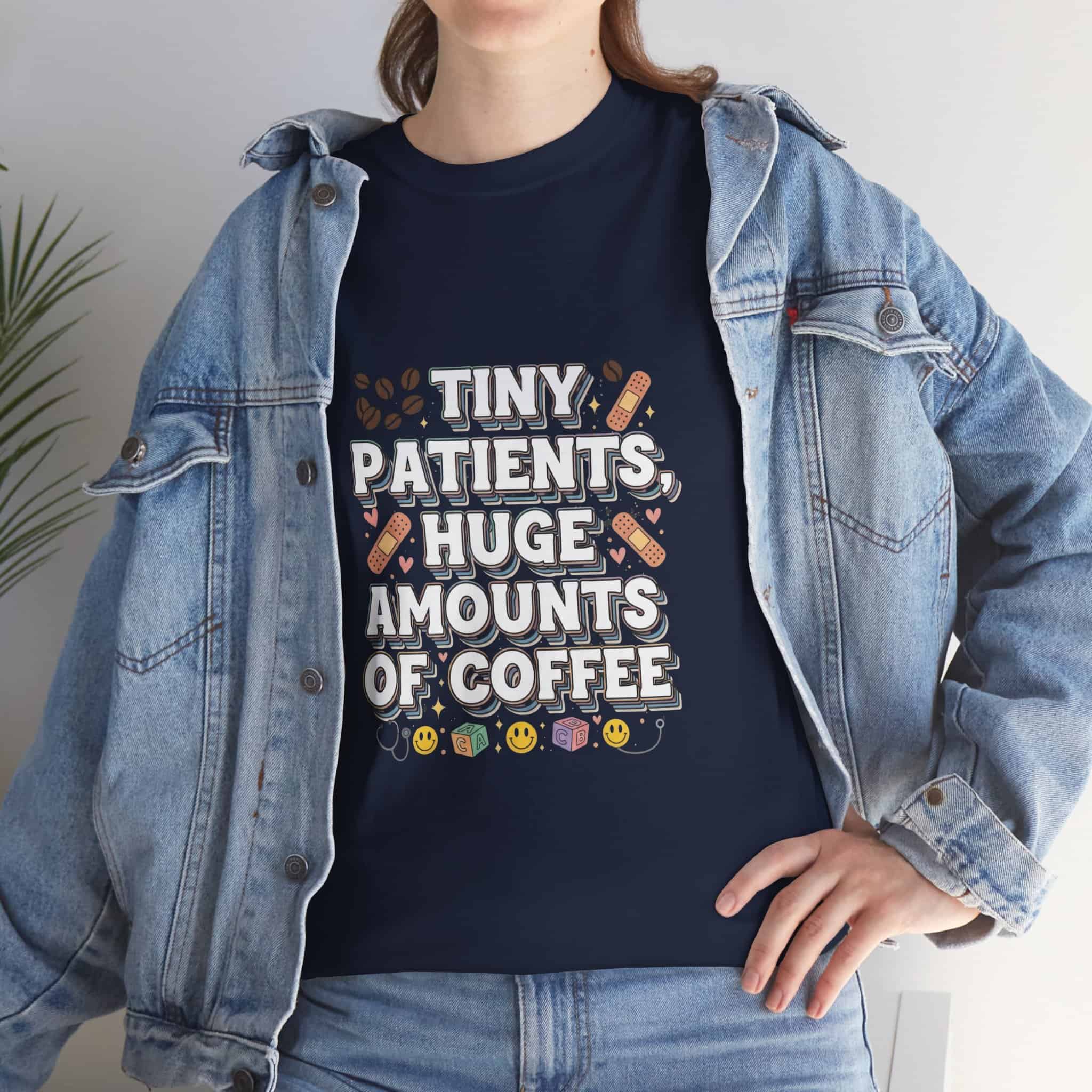 Tiny Patients Huge Amounts of Coffee Pediatric Nurse Tee - Image 21
