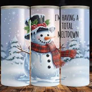 I’m Having a Total Meltdown 20oz Tumbler – Funny Melting Snowman Winter Cup