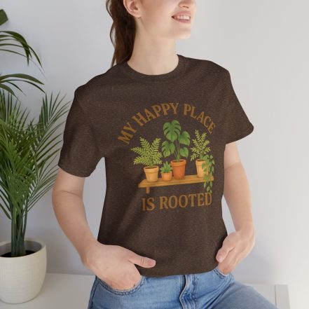 Plant Lover T-Shirt – “My Happy Place Is Rooted” Graphic Tee - Image 21