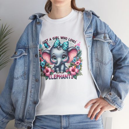 Just a Girl Who Loves Elephants T‑Shirt - Cute Baby Elephant Graphic Tee - Image 4