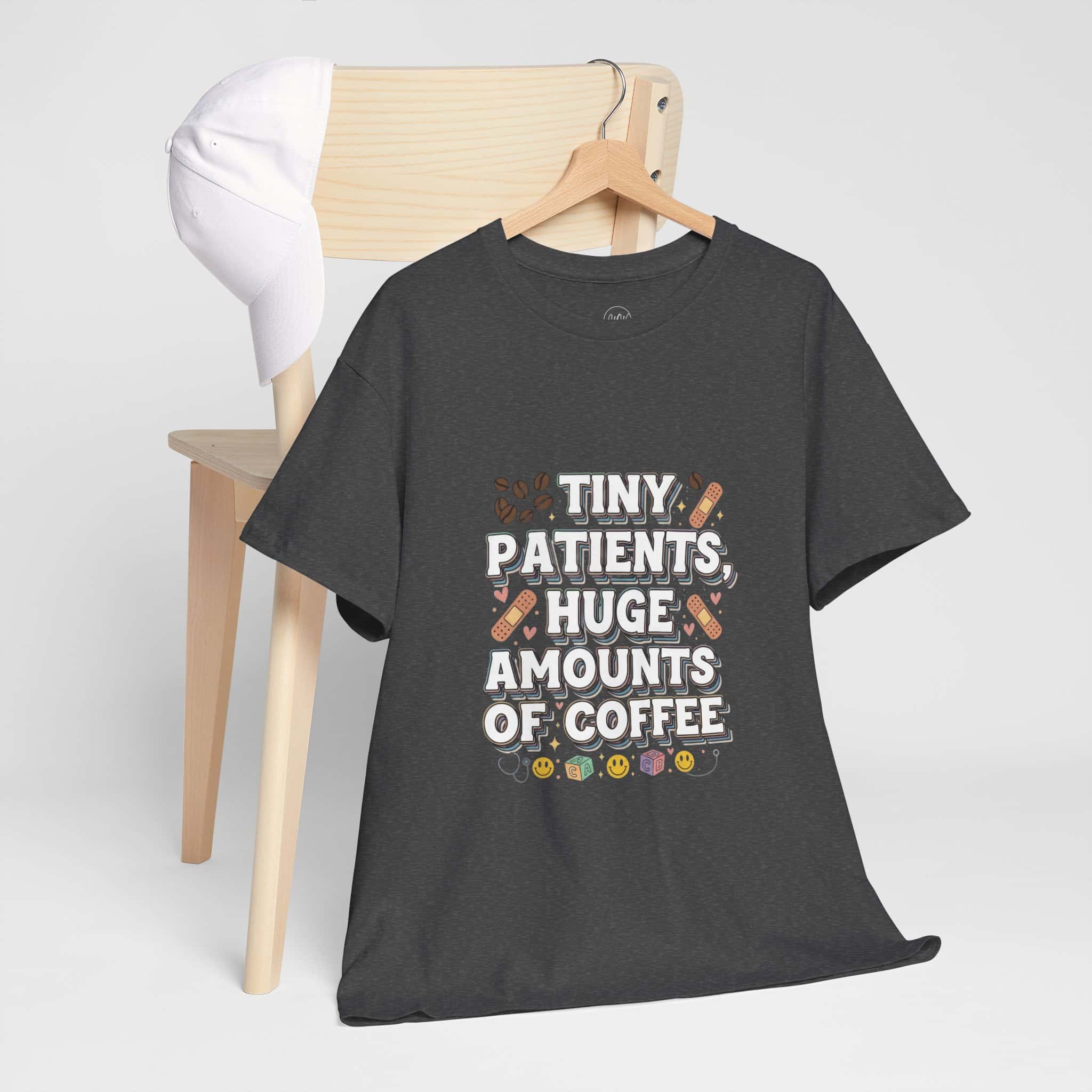 Tiny Patients Huge Amounts of Coffee Pediatric Nurse Tee - Image 16