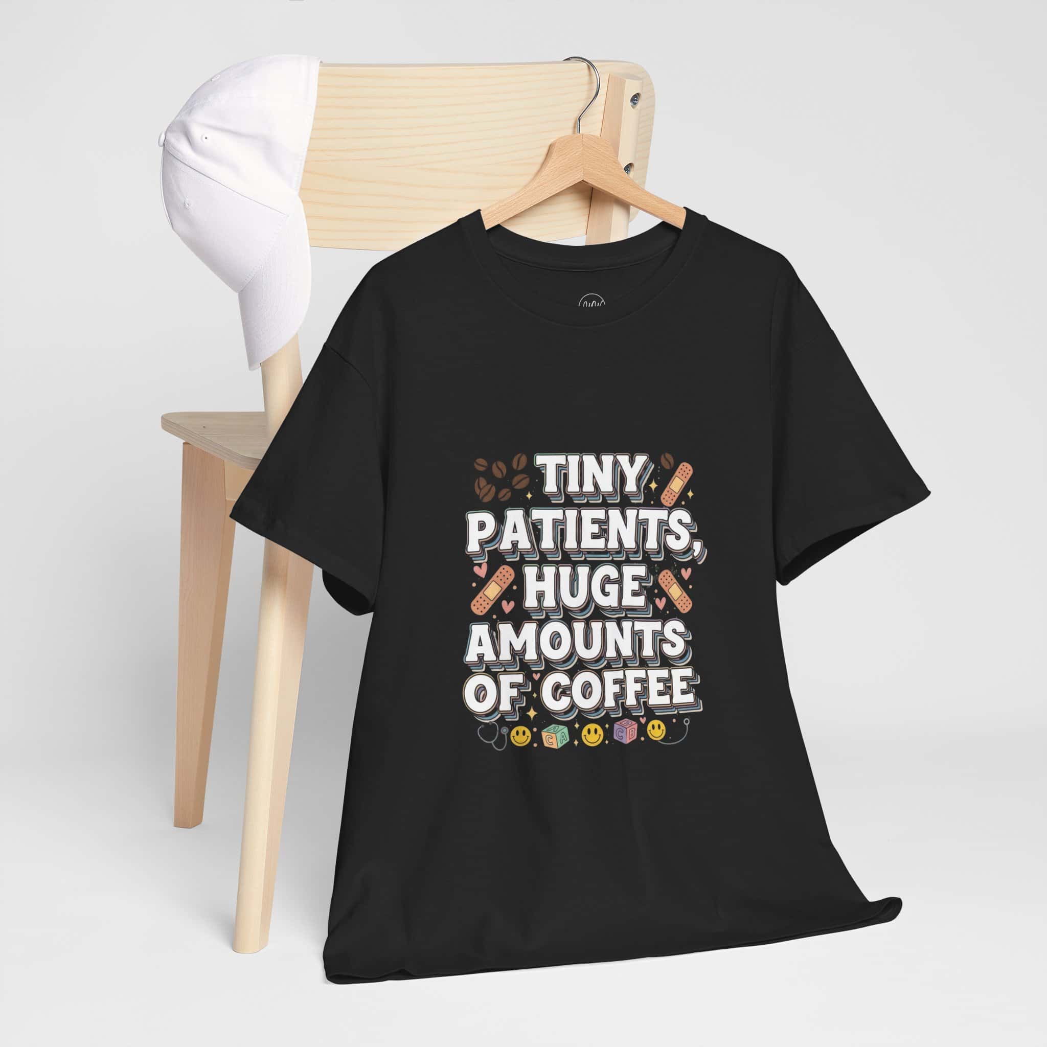 Tiny Patients Huge Amounts of Coffee Pediatric Nurse Tee - Image 3
