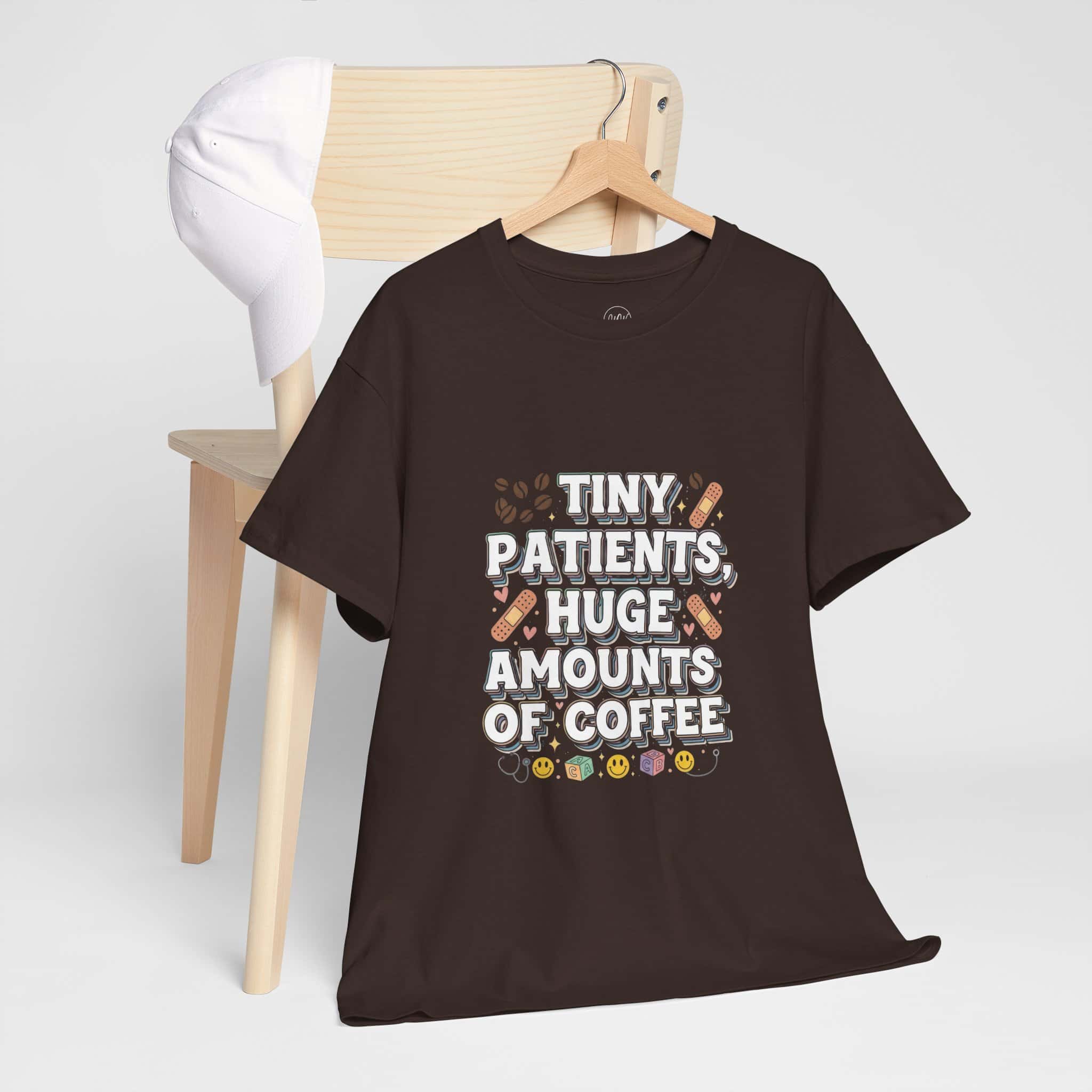 Tiny Patients Huge Amounts of Coffee Pediatric Nurse Tee - Image 12