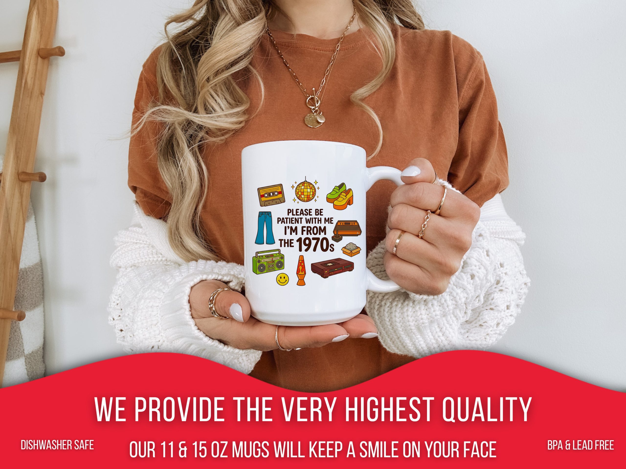 Please Be Patient With Me I Was Born In 70s The Funny 1970s Mug - Image 4